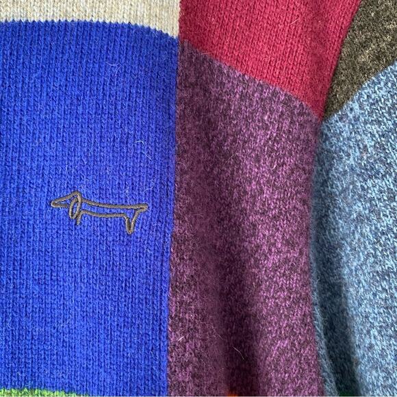 Louis Castel Mens Wool Blend Golf Sweater Elbow Patch Color Block 110 size XL - Picture 8 of 8